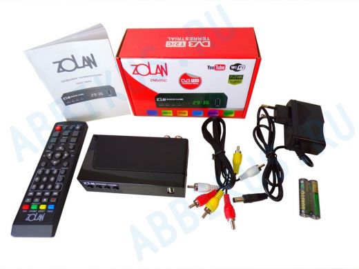 Zolan ZN505C с дисплеем, пластмассовый корпус, приставка цифрового ТВ+кабельное